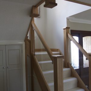 Oak and glass staircase transformation in Burbage