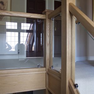 Oak and glass staircase transformation in Burbage