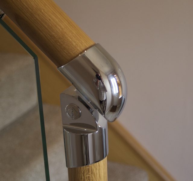 Chrome and glass balustrade, Lutterworth