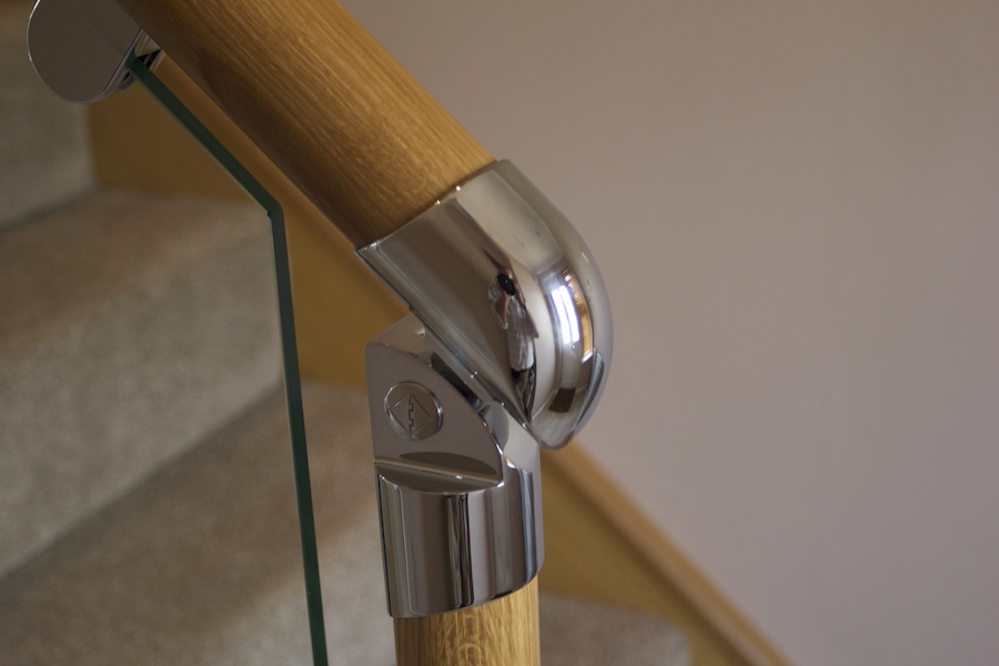 Chrome and glass balustrade, Lutterworth